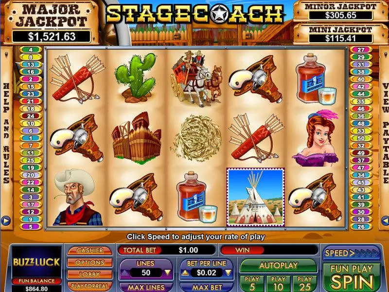 Stagecoach Slots made by NuWorks - Main Screen Reels