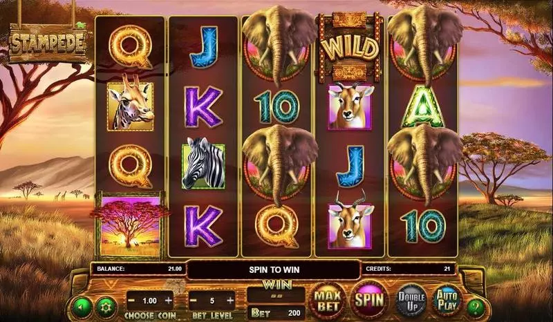 Stampede Slots made by BetSoft - Main Screen Reels