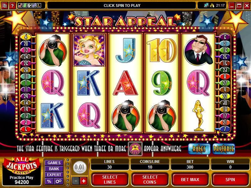 Star Appeal Slots made by Microgaming - Main Screen Reels