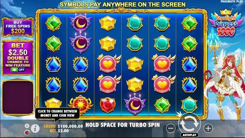 Starlight Princess 1000 Slots made by Pragmatic Play - Main Screen Reels