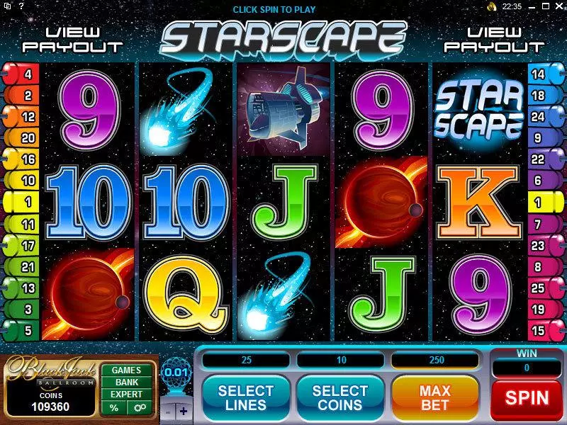 Starscape Slots made by Microgaming - Main Screen Reels