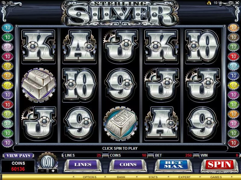 Sterling Silver Slots made by Microgaming - Main Screen Reels