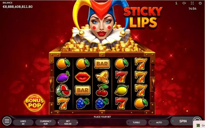 Sticky Lips Slots made by Endorphina - Main Screen Reels