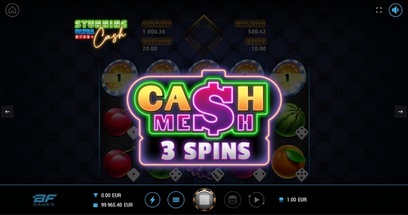 Stunning Cash Ultra Dice Slots made by BF Games - Introduction Screen