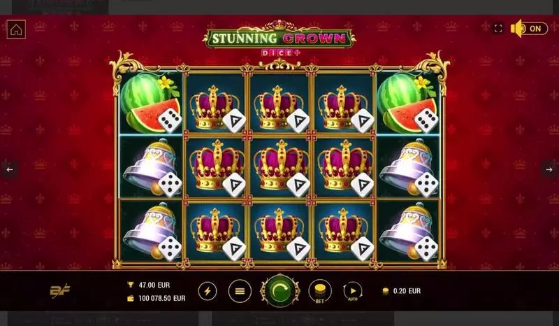 Stunning Crown Dice Slots made by BF Games - Main Screen Reels
