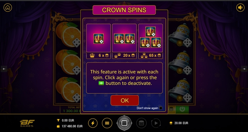 Stunning Crown Extra Dice Slots made by BF Games - Info and Rules
