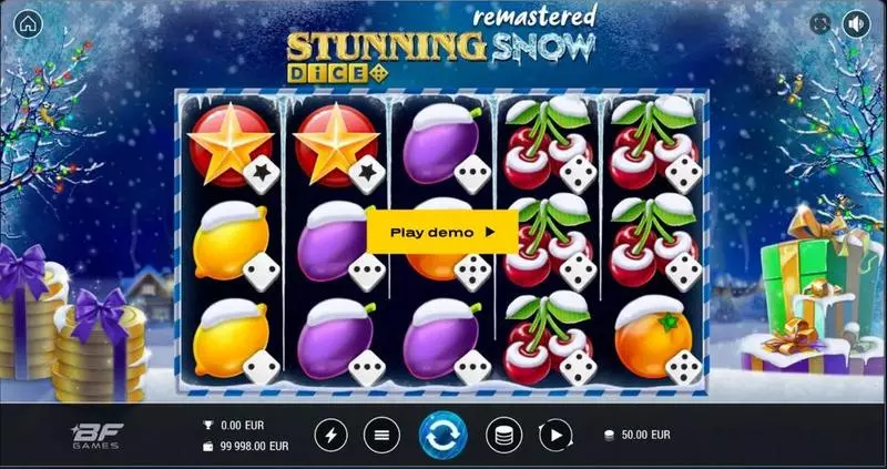 Stunning Snow Remastered Dice Slots made by BF Games - Main Screen Reels