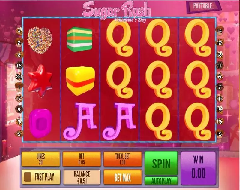 Sugar Rush Valentine's Day Slots made by Topgame - Main Screen Reels