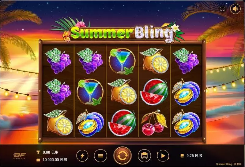 Summer Bling Slots made by BF Games - Main Screen Reels