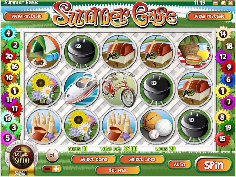 Summer Ease Slots made by Rival - Main Screen Reels