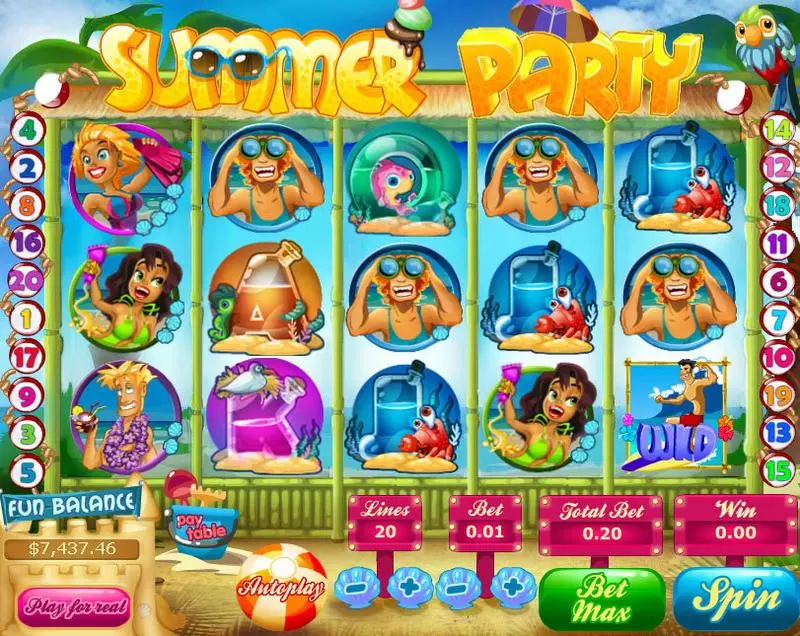 Summer Party Slots made by Topgame - Main Screen Reels