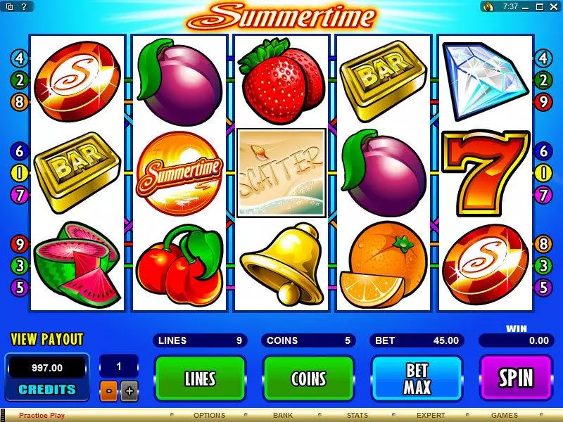 Summertime Slots made by Microgaming - Main Screen Reels