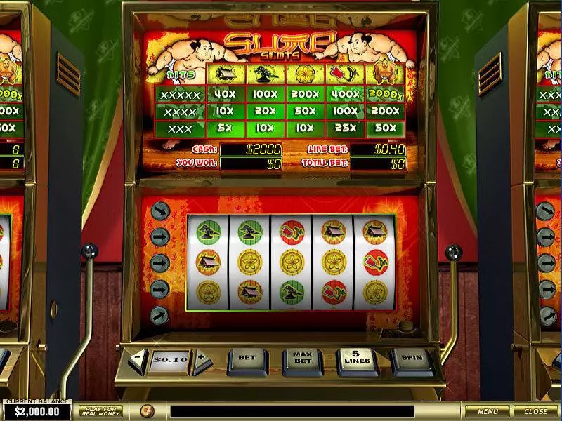 Sumo Slots made by PlayTech - Main Screen Reels