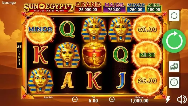 Sun of Egypt 2 Slots made by Booongo - Main Screen Reels