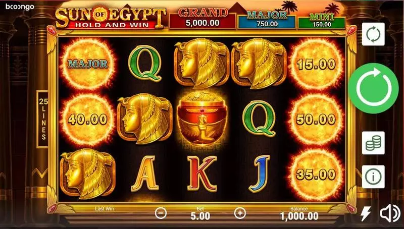 Sun Of Egypt Slots made by Booongo - Main Screen Reels