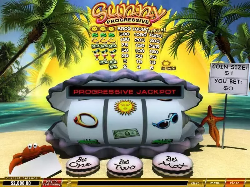 Sunny Slots made by PlayTech - Main Screen Reels