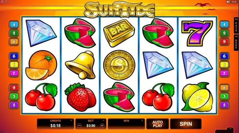 SunTide Slots made by Microgaming - Introduction Screen