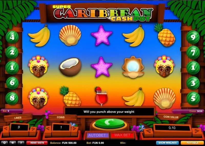 Super Caribbean Cashpot Slots made by 1x2 Gaming - Main Screen Reels