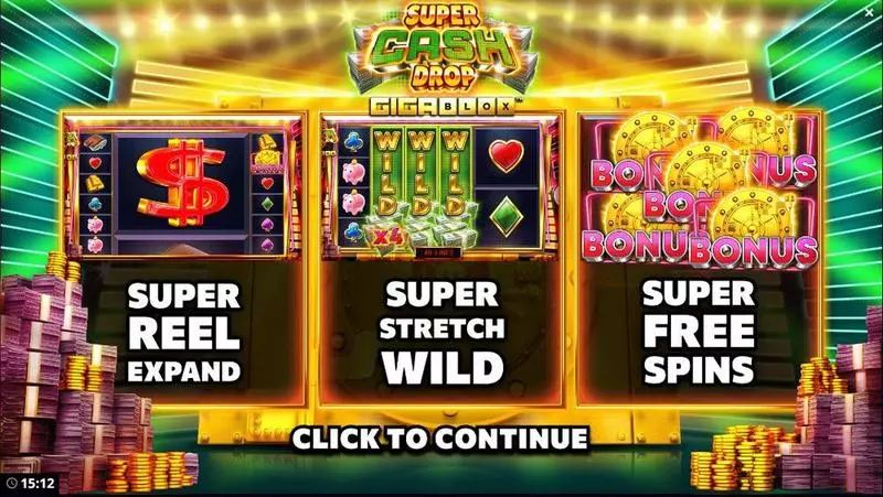 Super Cash Drop Gigablox Slots made by Bang Bang Games - Info and Rules