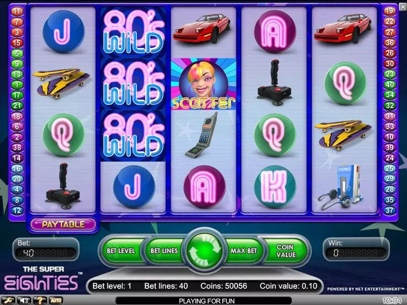 Super Eighties Slots made by NetEnt - Main Screen Reels