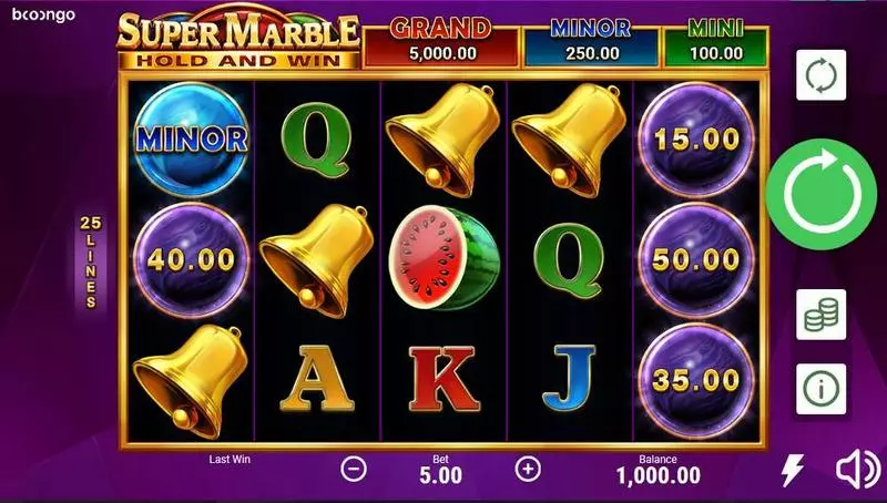 Super Marble Slots made by Booongo - Main Screen Reels