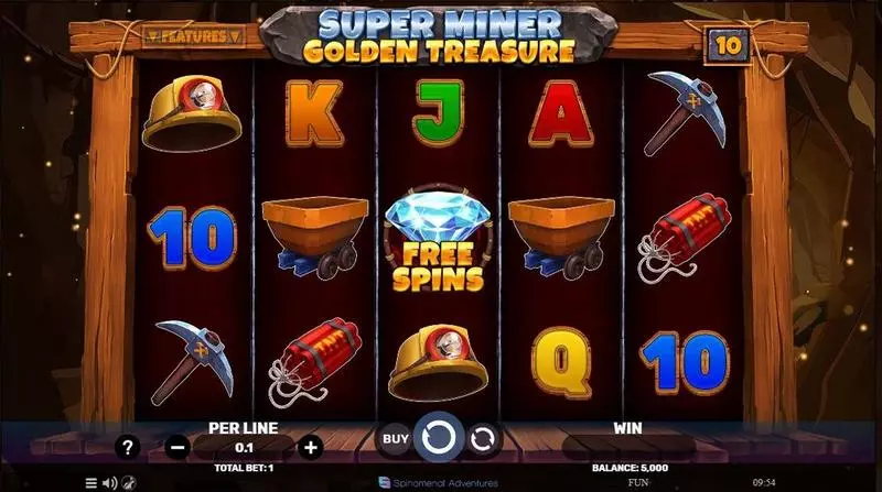 Super Miner – Golden Treasure Slots made by Spinomenal - Main Screen Reels