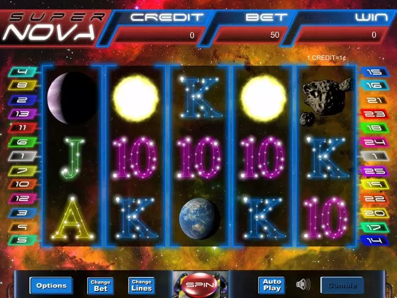 Super Nova Slots made by Eyecon - Main Screen Reels