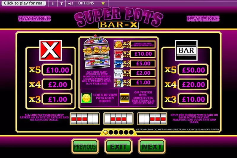 Super Pots Bar X Slots made by Betdigital - Info and Rules