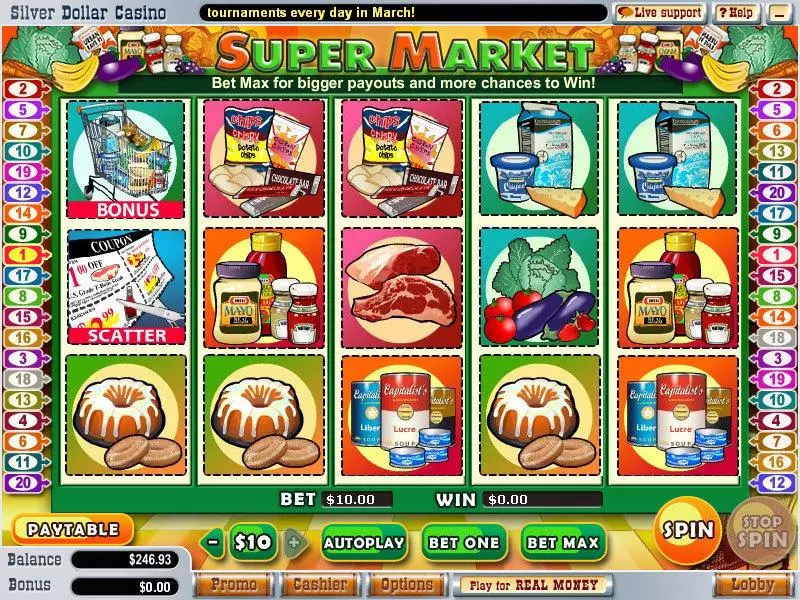 SuperMarket Slots made by WGS Technology - Main Screen Reels