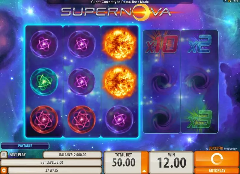 Supernova Slots made by Quickspin - Main Screen Reels