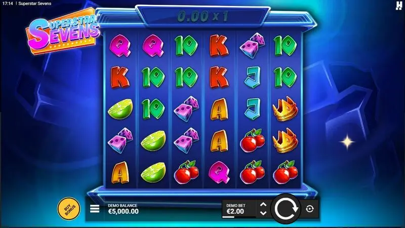 Superstar Sevens Slots made by Hacksaw Gaming - Main Screen Reels