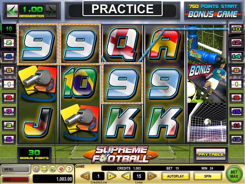 Supreme Football Slots made by GTECH - Main Screen Reels