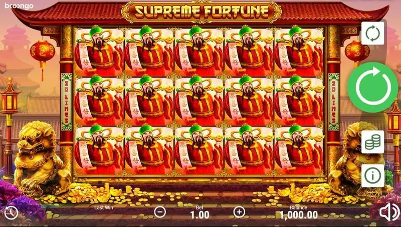 Supreme Fortune Slots made by Booongo - Main Screen Reels