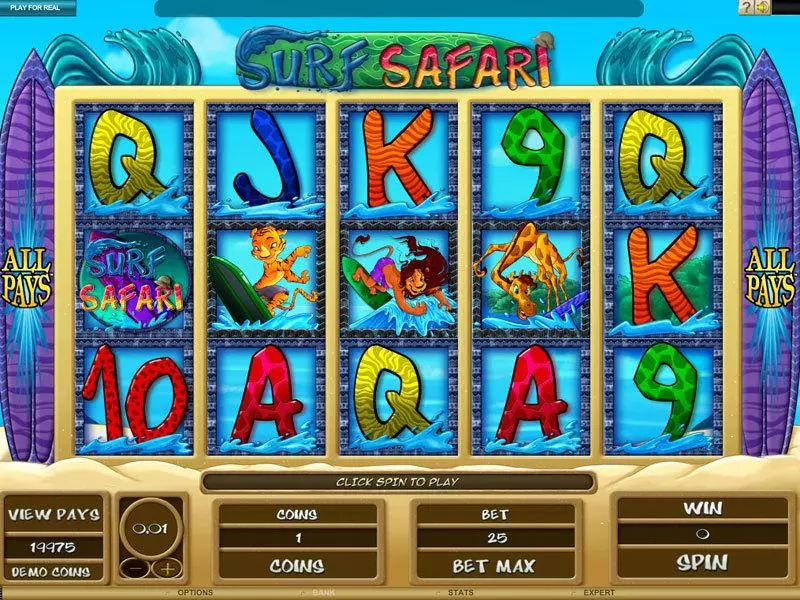Surf Safari Slots made by Genesis - Main Screen Reels