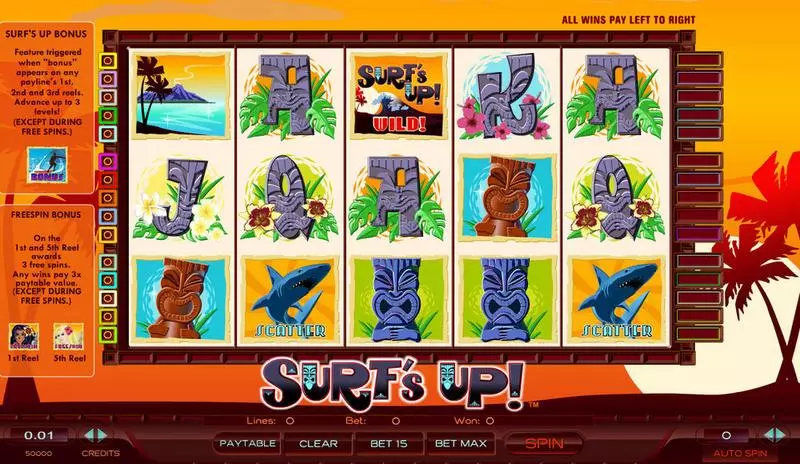 Surf's Up Slots made by Amaya - Main Screen Reels