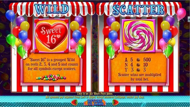 Sweet 16 Slots made by RTG - Info and Rules