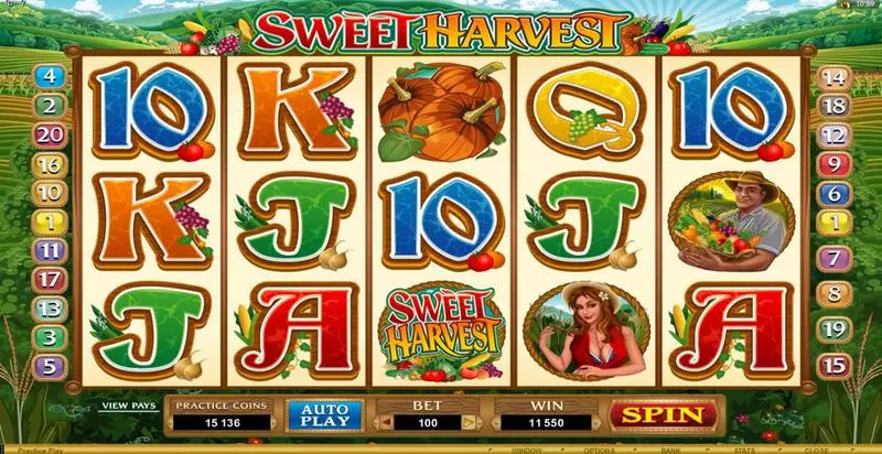 Sweet Harvest Slots made by Microgaming - Main Screen Reels