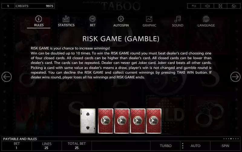 Taboo Slots made by Endorphina - Gamble Winnings