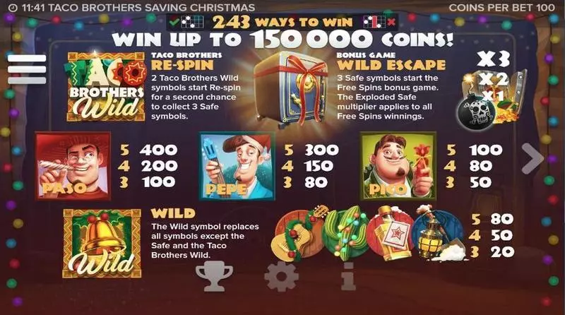 Taco Brothers Saving Christams Slots made by Elk Studios - Info and Rules