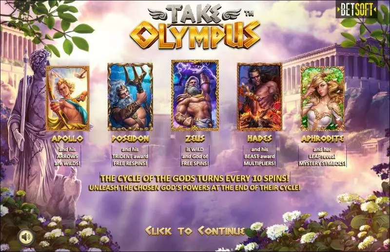 Take Olympus Slots made by BetSoft - Info and Rules