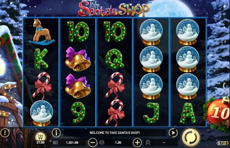 Take Santa’s Shop Slots made by BetSoft - Main Screen Reels