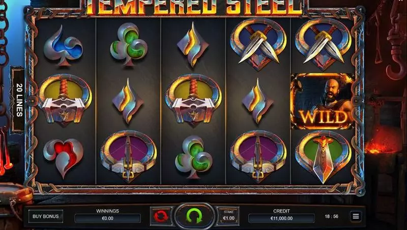 Tempered Steel Slots made by Bulletproof Games - Main Screen Reels
