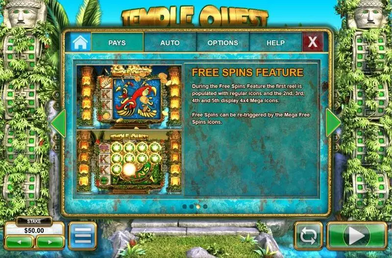 Temple Quest Spinfinity Slots made by Big Time Gaming - Bonus 1