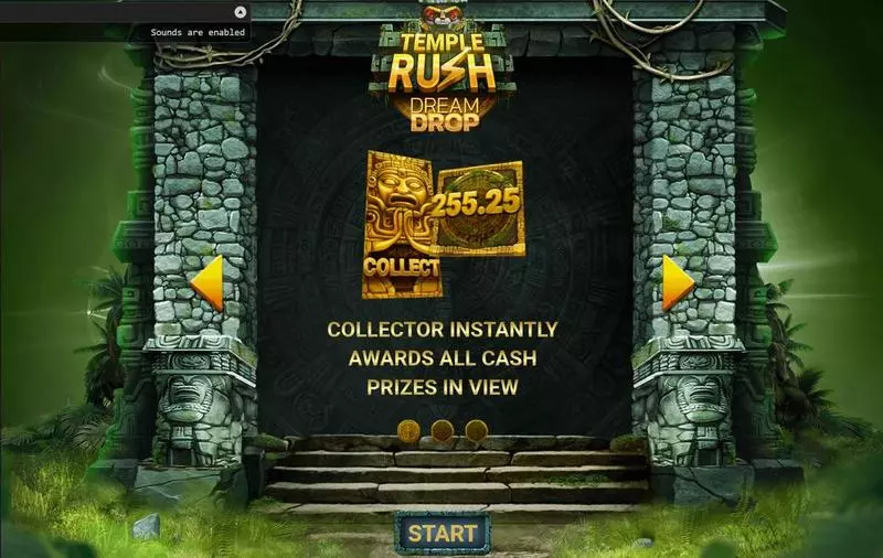 Temple Rush Slots made by Four Leaf Gaming - Introduction Screen