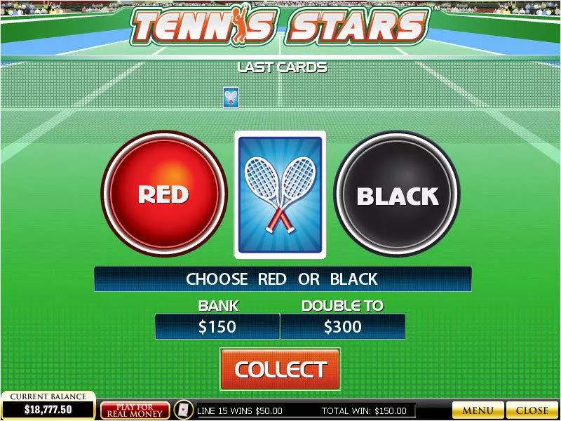 Tennis Stars Slots made by PlayTech - Gamble Screen