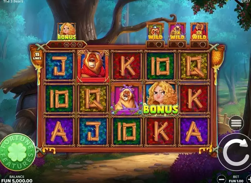 The 3 Bears Slots made by Four Leaf Gaming - Main Screen Reels