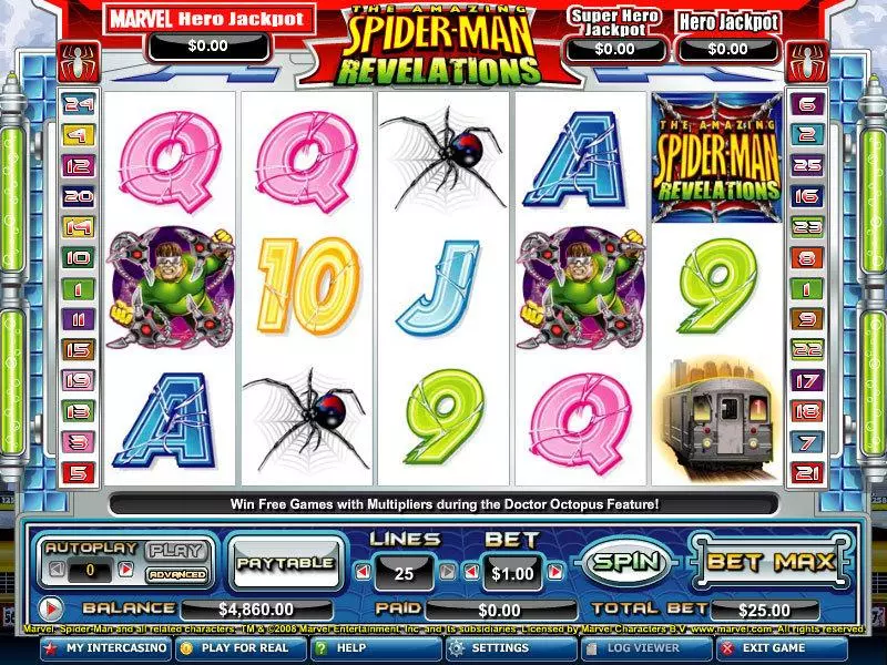 The Amazing Spider-Man Revelations Slots made by CryptoLogic - Main Screen Reels