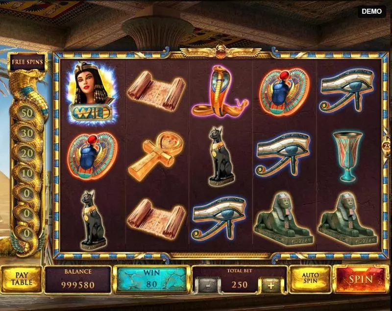 The Asp of Cleopatra Slots made by Red Rake Gaming - Paytable
