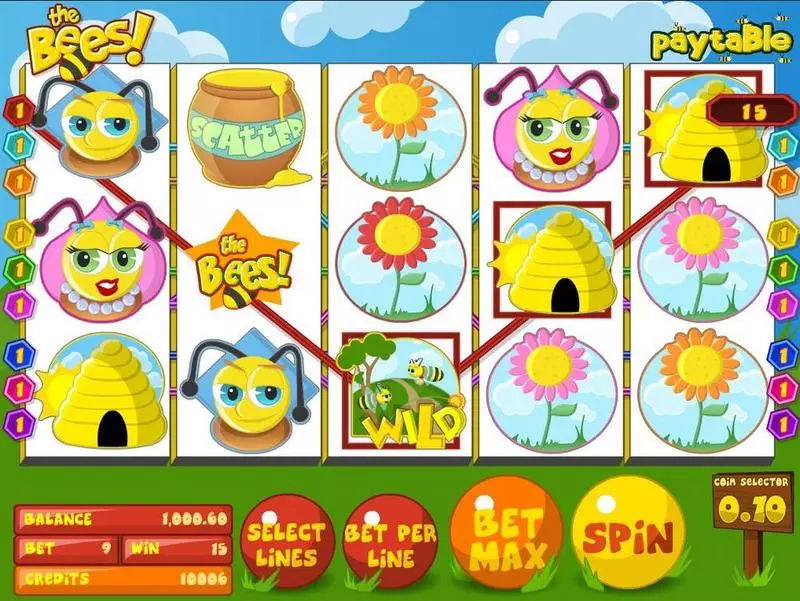 The Bees Slots made by BetSoft - Introduction Screen
