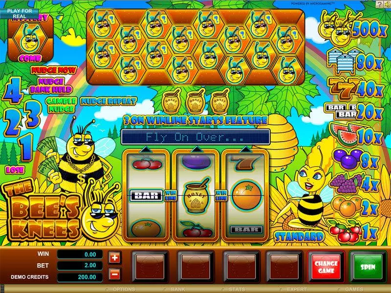 The Bees Knees Slots made by Microgaming - Main Screen Reels